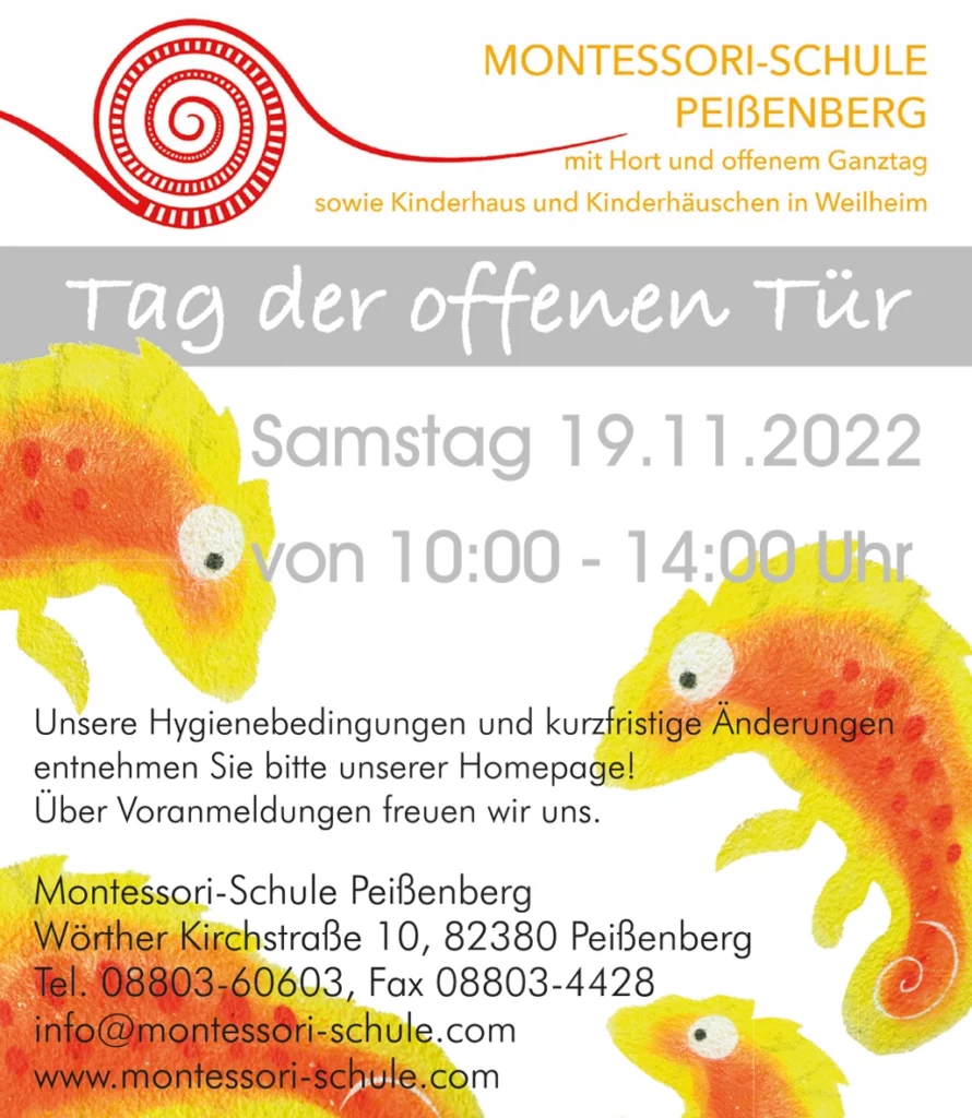 Tag der offnene Tür in der Montessori Schule Peissenberg am 19.11.2022