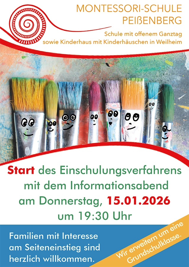 Termin: Einschulungsinfoabend Montessori Schule Peißenberg 2026