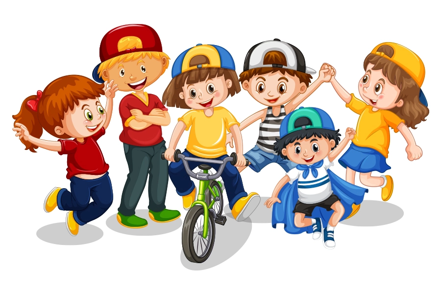 Grafik spielende Kinder