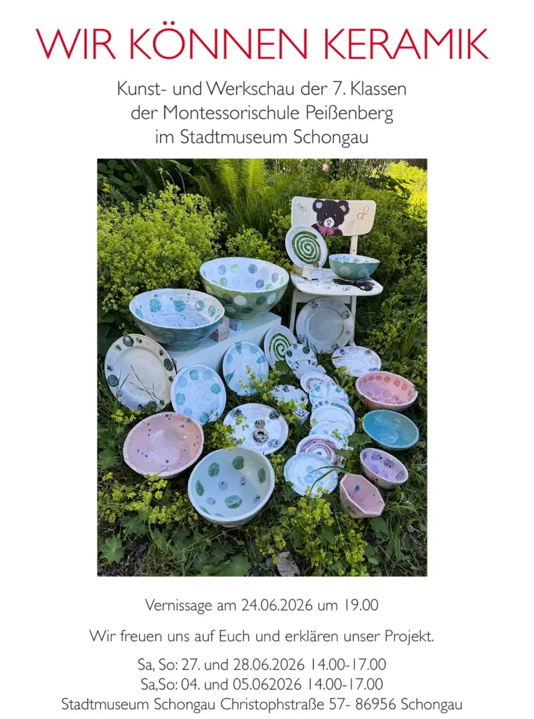 Montessori Schule Erdkinderprojekt Keramik-Vernissage